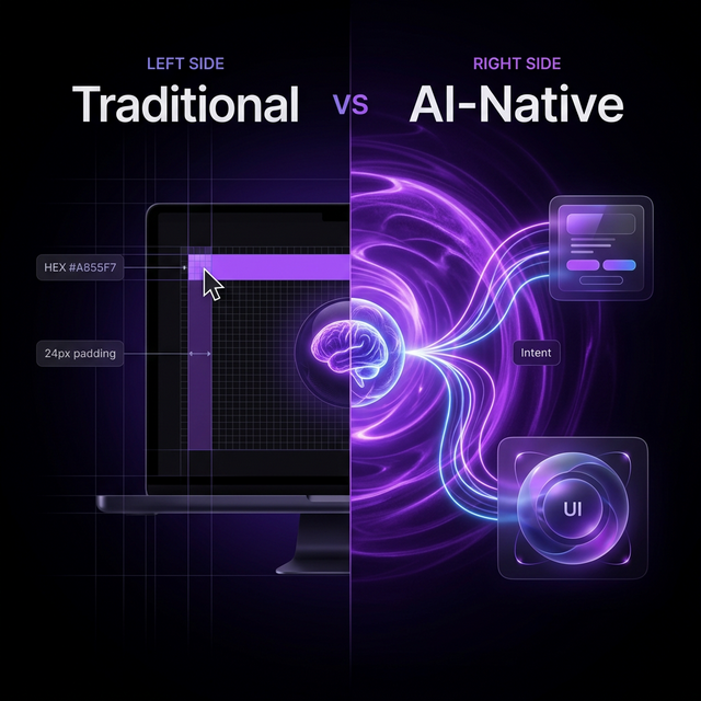 Traditional vs AI-Native Design Paradigm